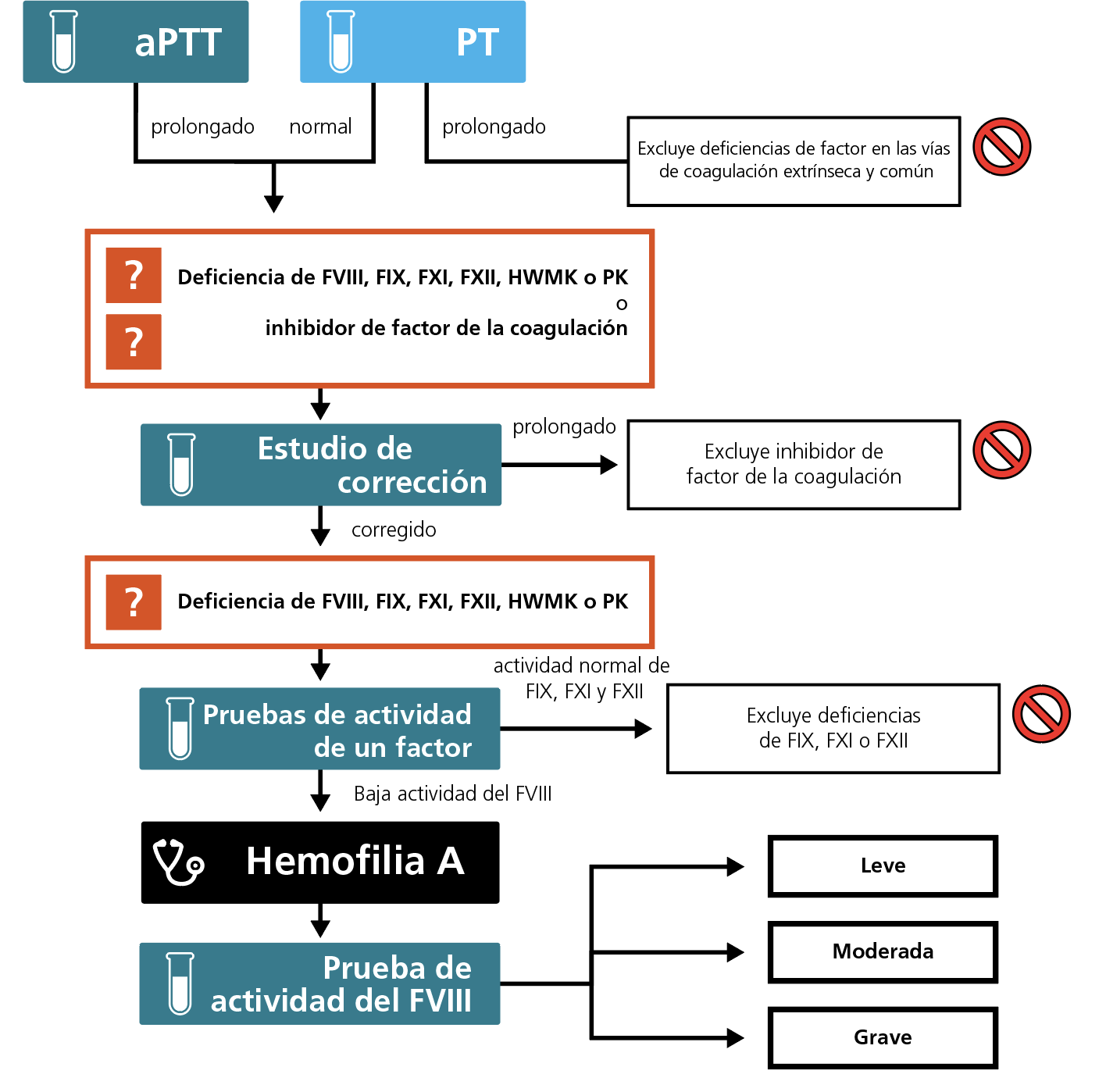 Algorithm for the laboratory diagnosis of haemophilia A